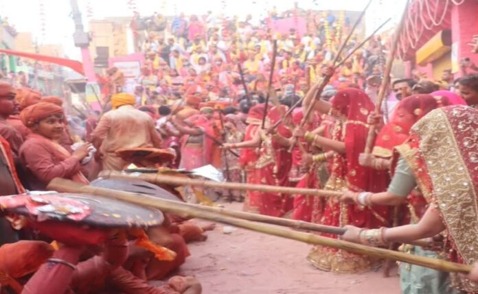 Holi celebrations begin in Mathura on Basant Panchami.